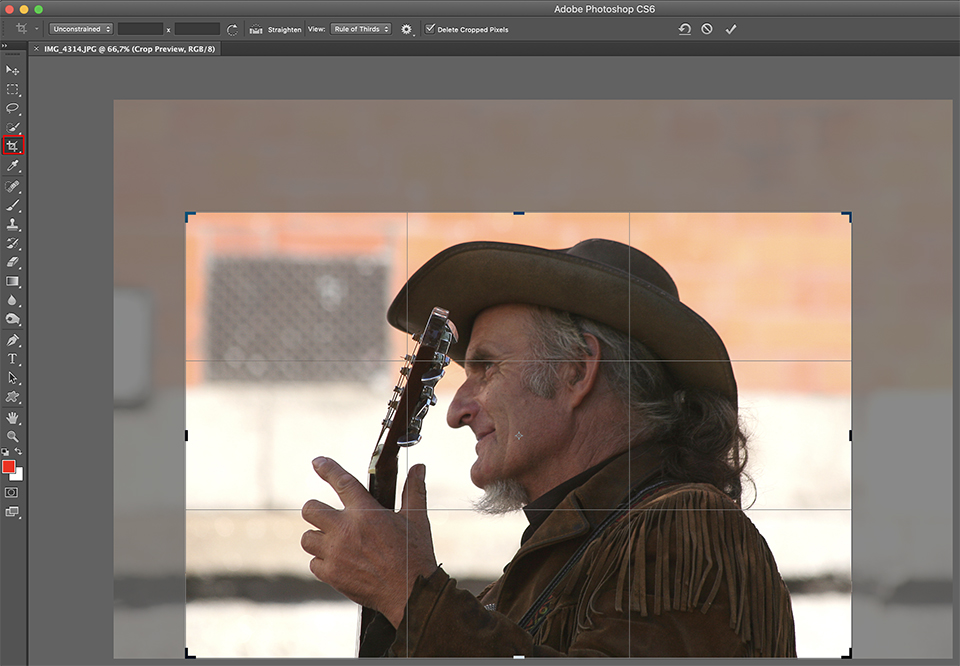 Photoshop crop tool