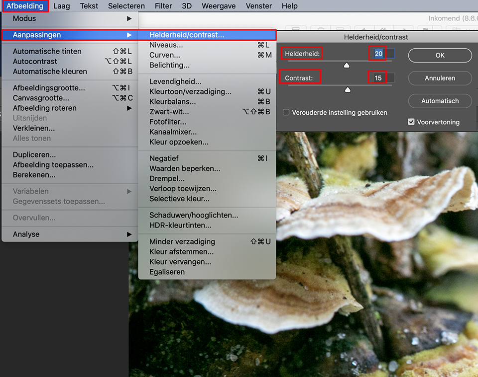 Photoshop helderheid contrast aanpassen Photoshop helderheid contrast aanpassen