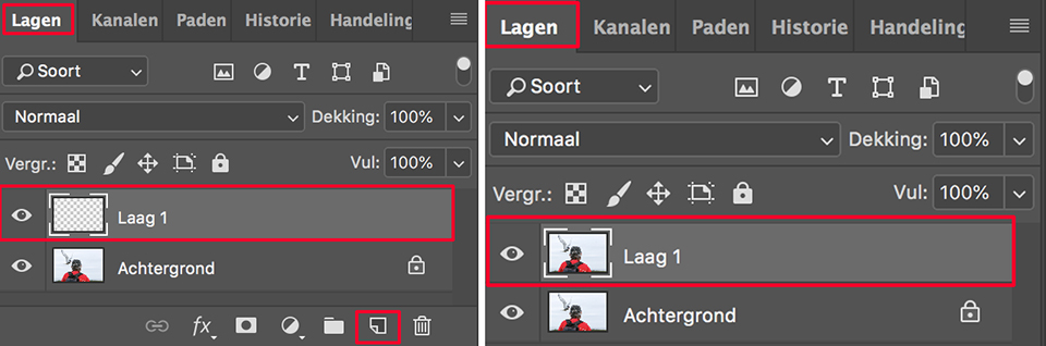 Photoshop nieuwe laag nieuwe kopielaag maken