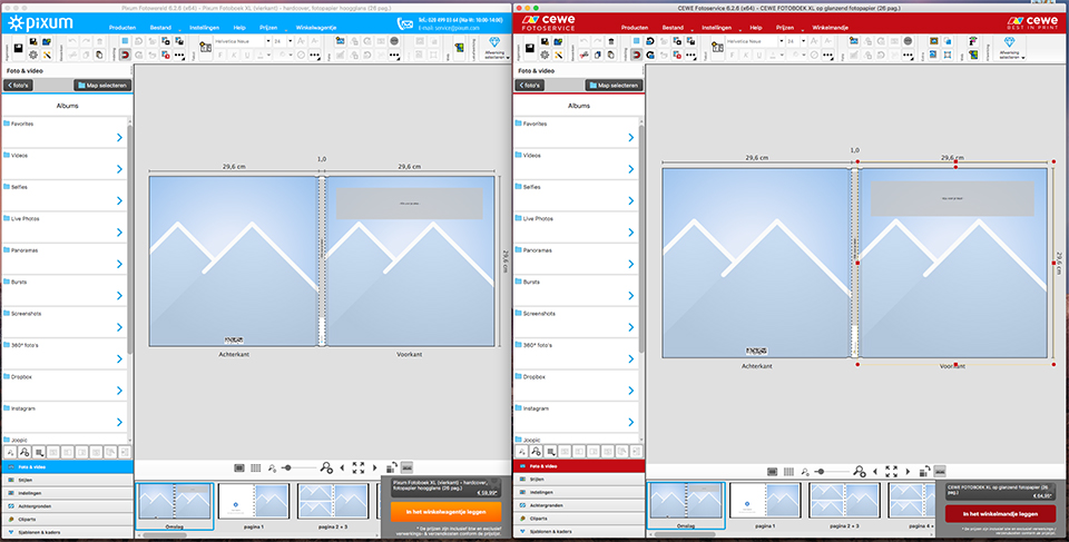 Pixum versus CeWe software