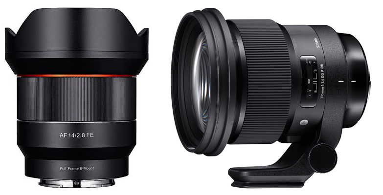 Samyang 14mm f2.8 af sigma 105mm 1.4 dg hsm art Samyang 14mm f2.8 af sigma 105mm 1.4 dg hsm art