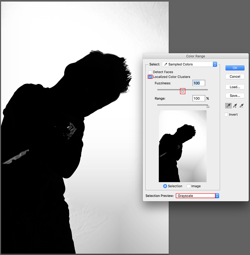 Select color range grayscale Select color range grayscale