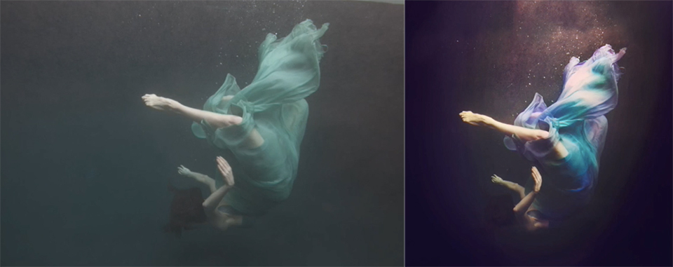 Underwater before after Underwater before after