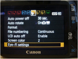 Eye fi settings a