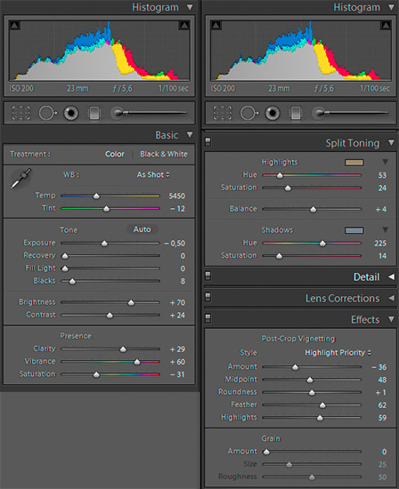 Lr3 toning effects