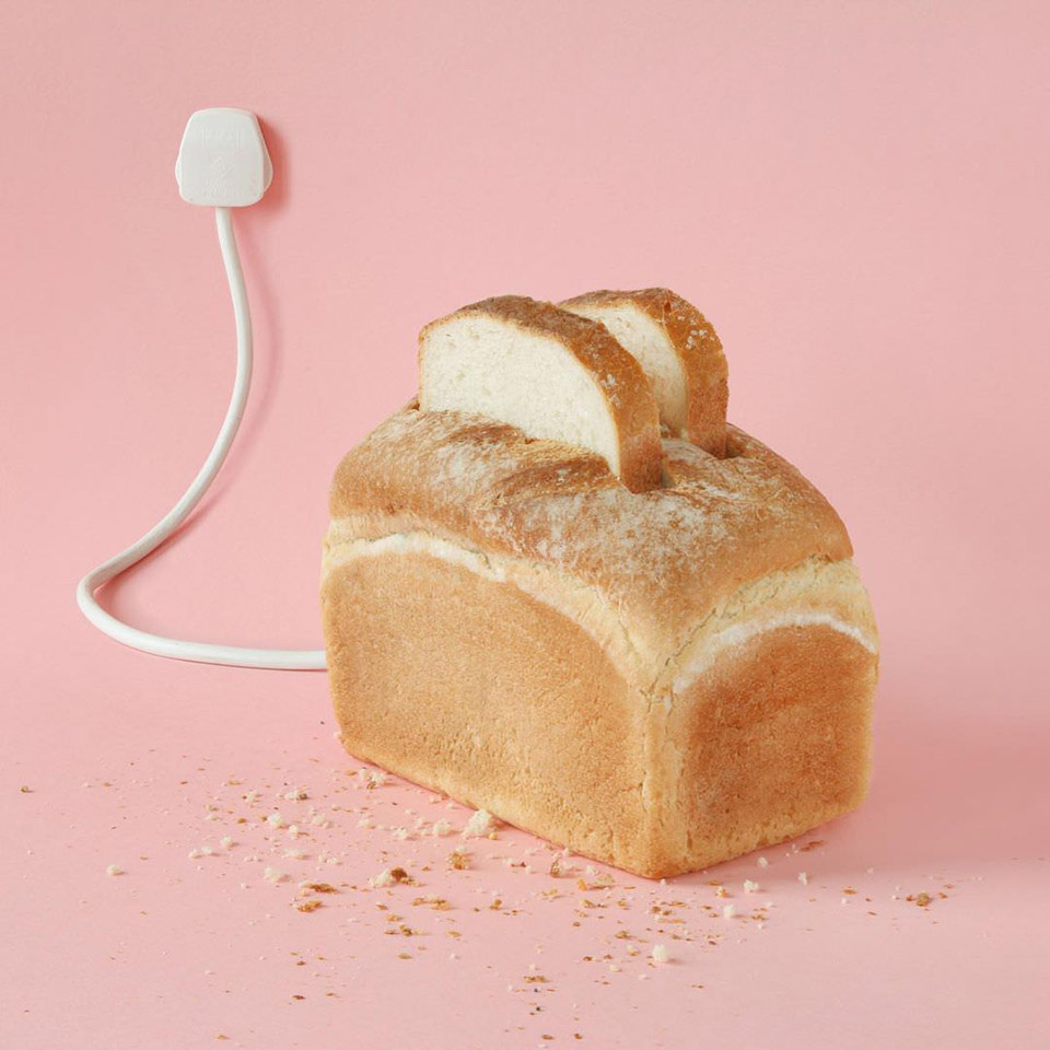 Helga Bread in a toaster made with bread Helga Bread in a toaster made with bread