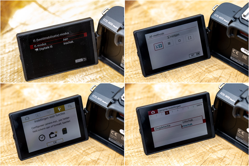 Nando EOS M50 II menu collage AF