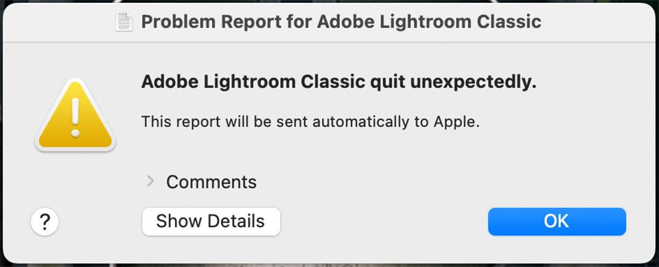 Nando adobe lightroom error