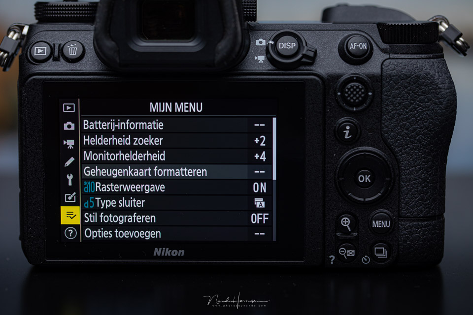 Nando mijnmenu nikon