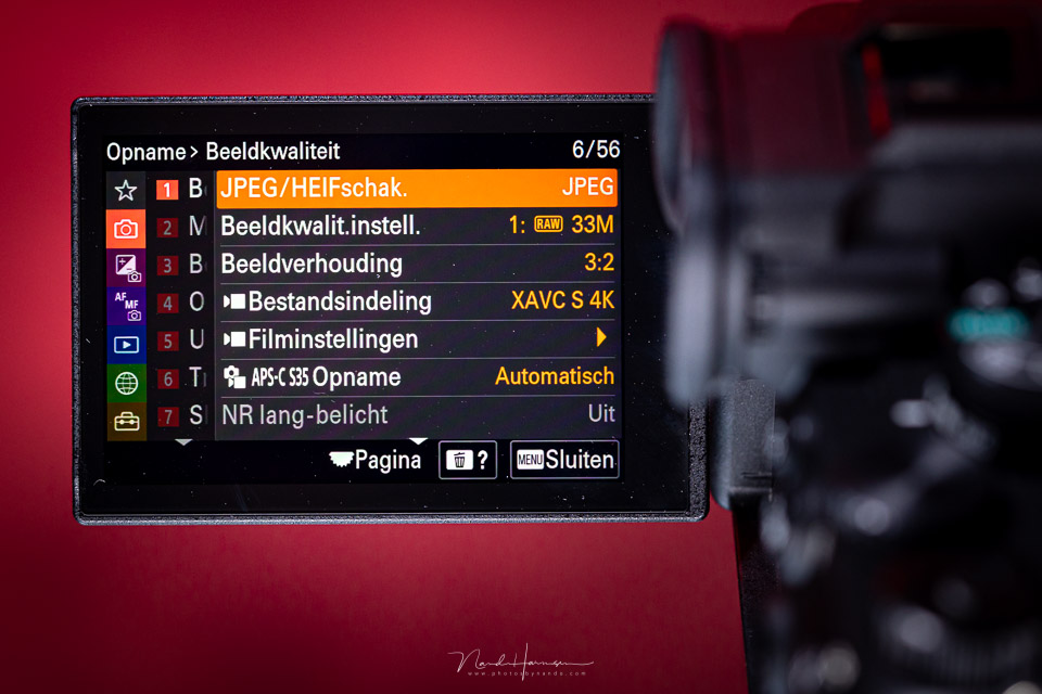 Nando sony a7iv menu