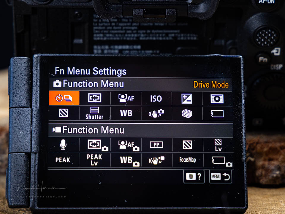 Nando sony a7rV snelmenu Nando sony a7rV snelmenu