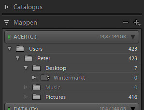 Vraagtekens in Lightroom