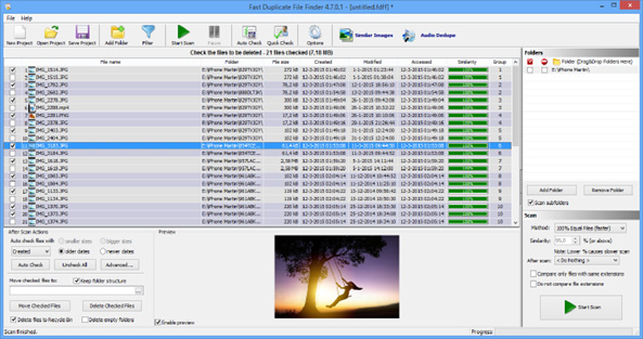 Fast dublicate file finder screenshot