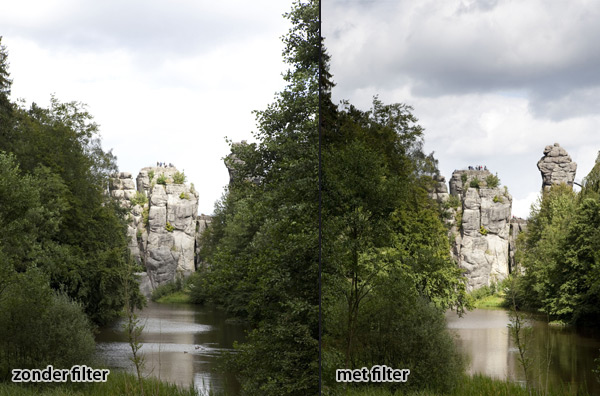 Zonder en met gradient ND filter Zonder en met gradient ND filter