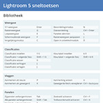 Download gratis Lightroom 5 sneltoetsen cheatsheet