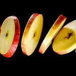 Een zwevende appel in partjes fotograferen