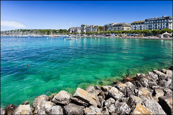 Magnificent lake shore of Geneva