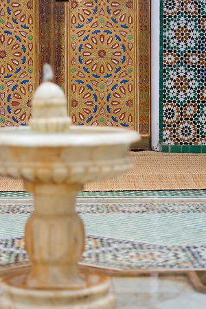 Fontein in het Mausoleum Moulay Ismaïl Fontein in het Mausoleum Moulay Ismaïl